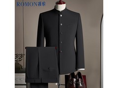 罗蒙新中式中山装套装立减38%仅495元