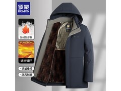 罗蒙藏青色仿雪貂绒棉衣，低至88.97元