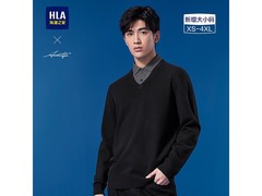 海澜轻商务羊毛假两件针织衫106元