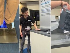 华硕日本展台实测ExpertBook军规笔记本：踩踏、泼水、硬物合盖全通过
