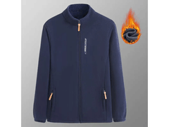 中年男士必备！3XL藏青色摇粒绒外套，仅79元！