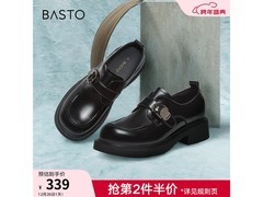 百思图英伦风乐福鞋女203元