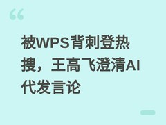 被WPS背刺登热搜，王高飞澄清AI代发言论