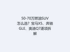 50-70万燃油SUV怎么选？宝马X5、奔驰GLE、奥迪Q7逐项拆解