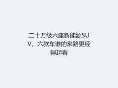 二十万级六座新能源SUV，六款车谁的来路更经得起看