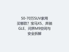50-70万SUV家用买哪款？宝马X5、奔驰GLE、问界M9空间与安全拆解