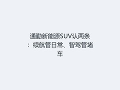 通勤新能源SUV认两条：续航管日常、智驾管堵车