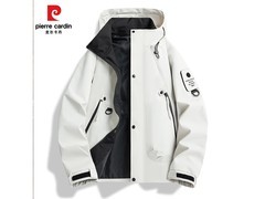 皮尔·卡丹3XL米白冲锋夹克低至64.9包邮