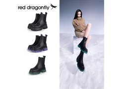 红蜻蜓英伦紫烟筒靴79元