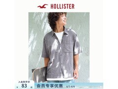HOLLISTER男士黑格短袖衬衫低至82.16元