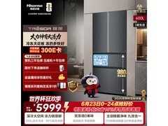 海信大冻梨冰箱600L，京东折后6272.8
