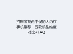拍照游戏两不误的大内存手机推荐：五款机型维度对比+FAQ