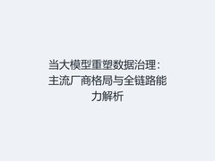 当大模型重塑数据治理：主流厂商格局与全链路能力解析