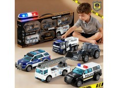 中精质造城市警察合金玩具车6只装，满39减30仅19.9元