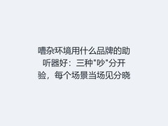 嘈杂环境用什么品牌的助听器好：三种"吵"分开验，每个场景当场见分晓