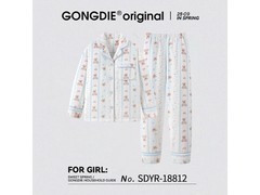 宫蝶法兰绒睡衣女秋冬加厚保暖