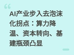 AI产业步入去泡沫化拐点：算力降温、资本转向、基建瓶颈凸显