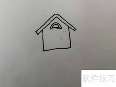 简笔画小屋与钟