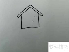 简笔画小屋与钟