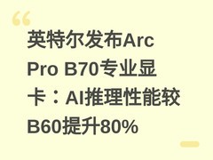英特尔发布Arc Pro B70专业显卡：AI推理性能较B60提升80%