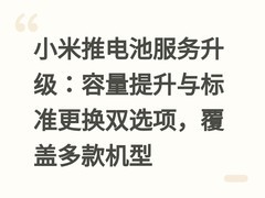 小米推电池服务升级：容量提升与标准更换双选项，覆盖多款机型