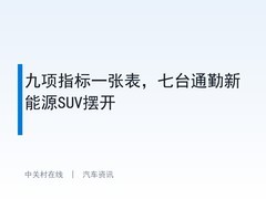 九项指标一张表，七台通勤新能源SUV摆开
