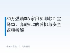 30万燃油SUV家用买哪款？宝马X3、奔驰GLC的后排与安全逐项拆解