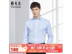 雅戈尔条纹免烫长袖衬衫