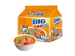 康师傅香辣牛肉面五连包18.9元，满200减20！