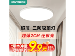 鸿雁三防吸顶灯19.8元5折仅9.9元