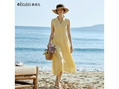Olrain欧芮儿黄衬衫裙京东5折速抢！