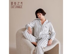 夏娃之秀条纹情侣家居服
