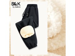 班尼路加厚黑纯色羊羔绒束脚裤低至39.91