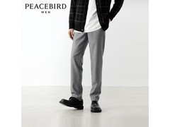 太平鸟含羊毛修身男士西裤L码立减！