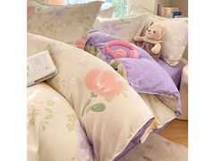 软贝晴光花叙绿四件套，领券69.9带回家