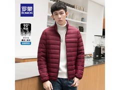 罗蒙男士红色轻薄羽绒服京东69元包邮