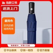 自动折叠8骨晴雨伞，藏青色简约时尚，仅13.99元！