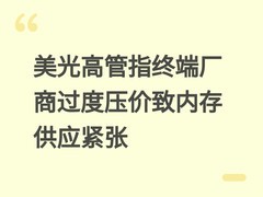 美光高管指终端厂商过度压价致内存供应紧张