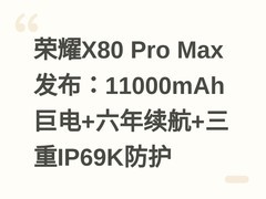 荣耀X80 Pro Max发布：11000mAh巨电+六年续航+三重IP69K防护