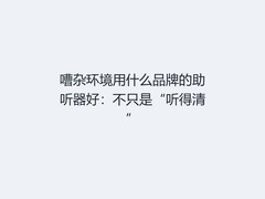 嘈杂环境用什么品牌的助听器好：不只是“听得清”