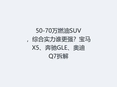 50-70万燃油SUV，综合实力谁更强？宝马X5、奔驰GLE、奥迪Q7拆解