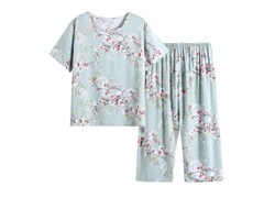 QITA妈妈夏季棉绸家居套装