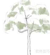 电脑绘画：轻松画一棵树