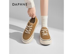 达芙妮2025新款卡其厚底帆布鞋低至58元