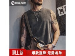 马登男士旧炭黑纯棉复古背心直降特惠