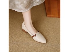 棉忆薇女士米色小单鞋，到手仅39.9元