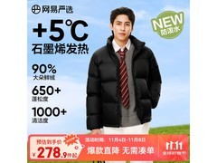网易严选90鲜绒羽绒服188元抢