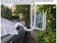 英车主巧用MG ZS EV空调为屋降温，电动车变身移动空调引热议