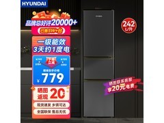 现代灰调242L双门冰箱