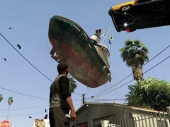 玩家用模组在GTA5洛圣都十字路口空投客机，引发交通大混乱